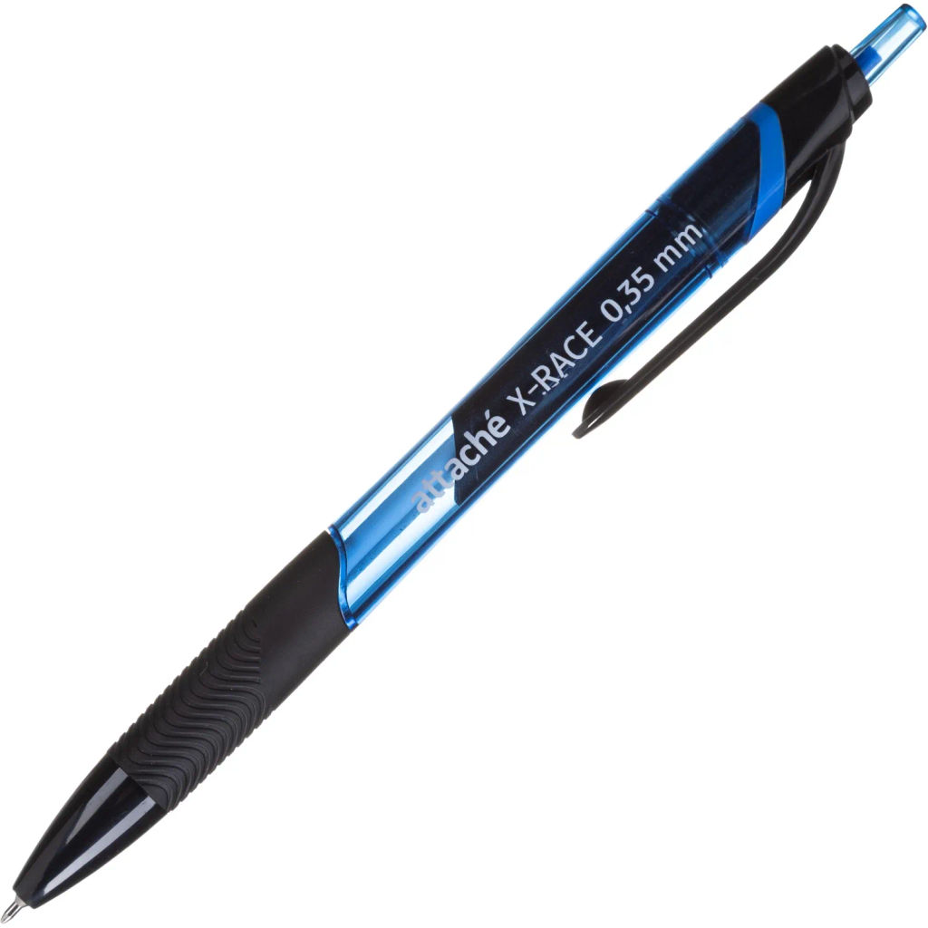 Ручка шариковая автомат. Attache X-Race лин 0,35мм масл, с манж,синяя  фото 2
