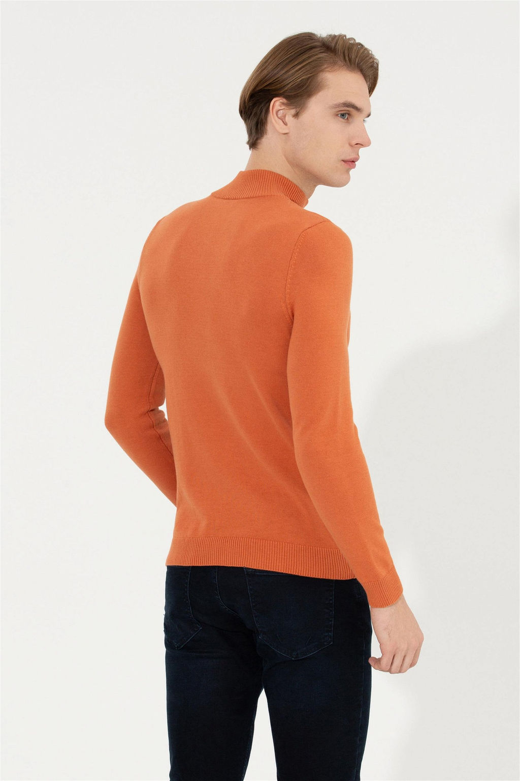 Мужской трикотажный свитер с воротником-стойкой и плиткой Неожиданная скидка в корзине - U.s. polo assn фото 5