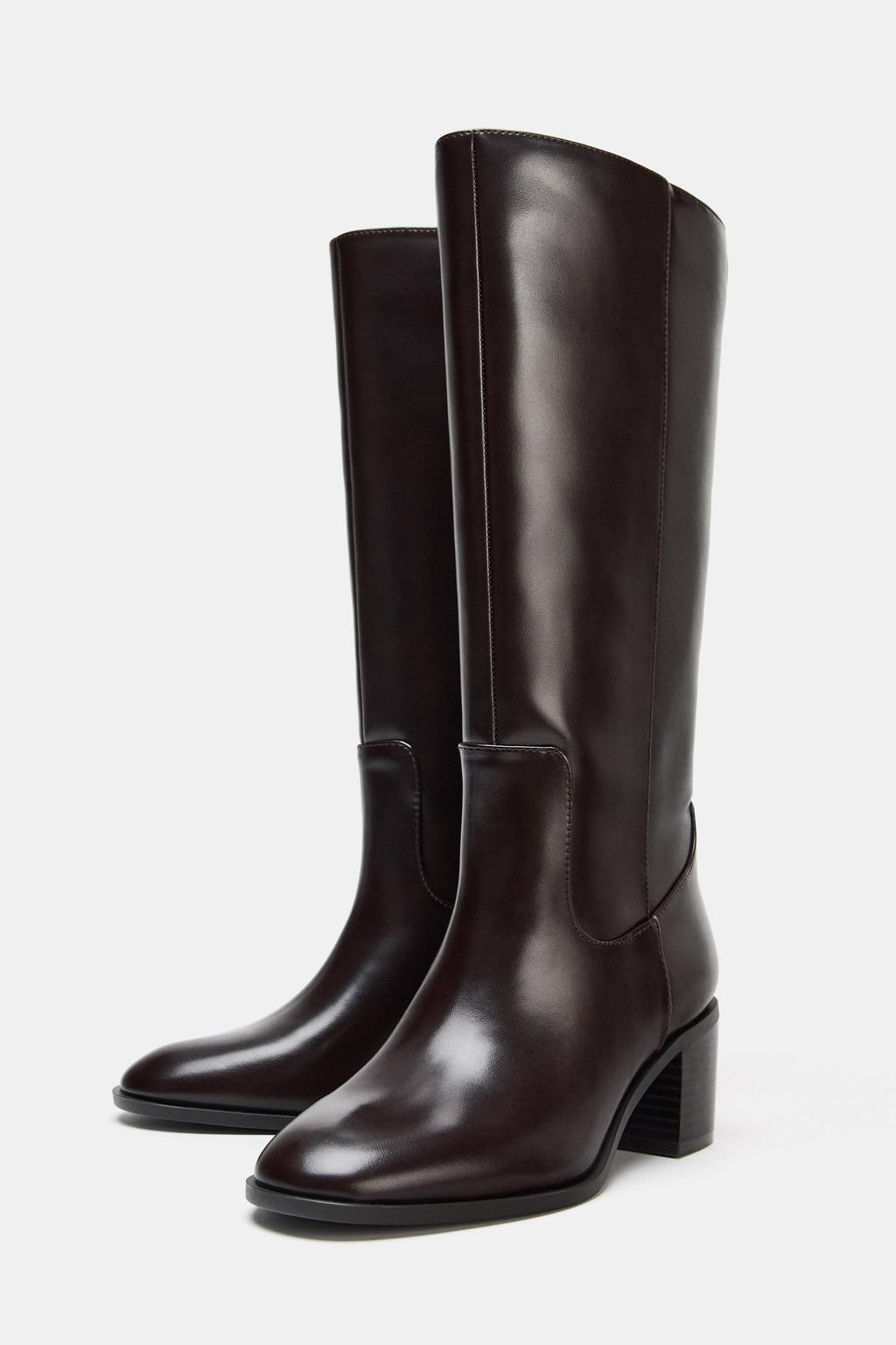 BLOCK HEEL KNEE-HIGH BOOTS - Zara фото 4