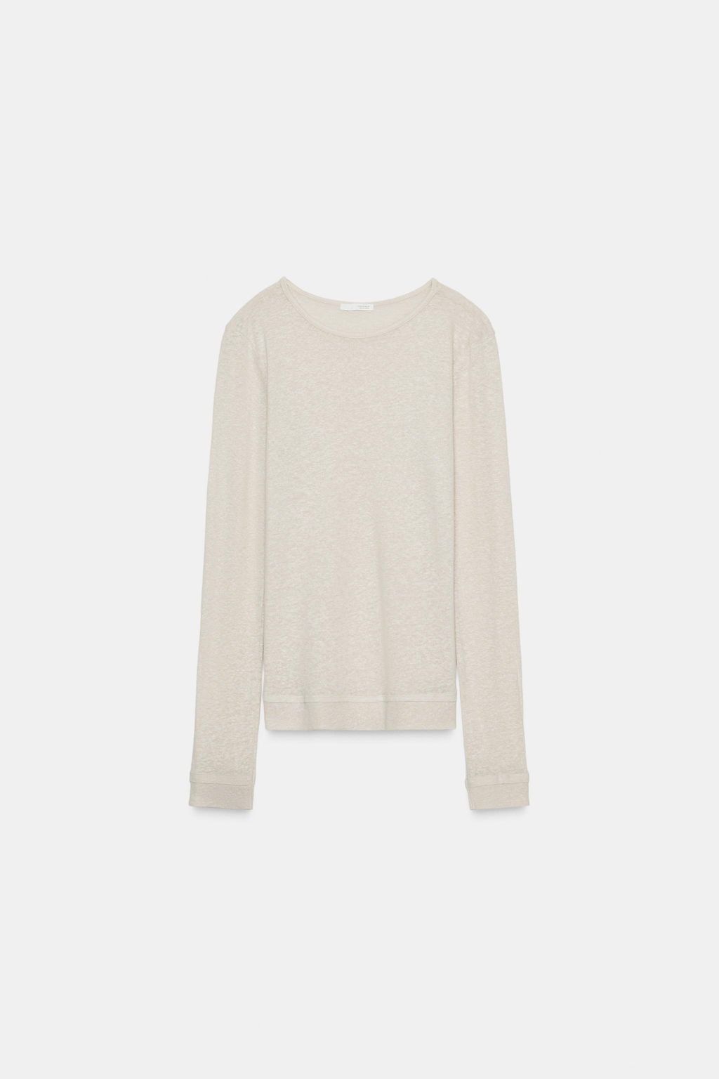LONG SLEEVE T-SHIRT WITH LINEN - Zara фото 6