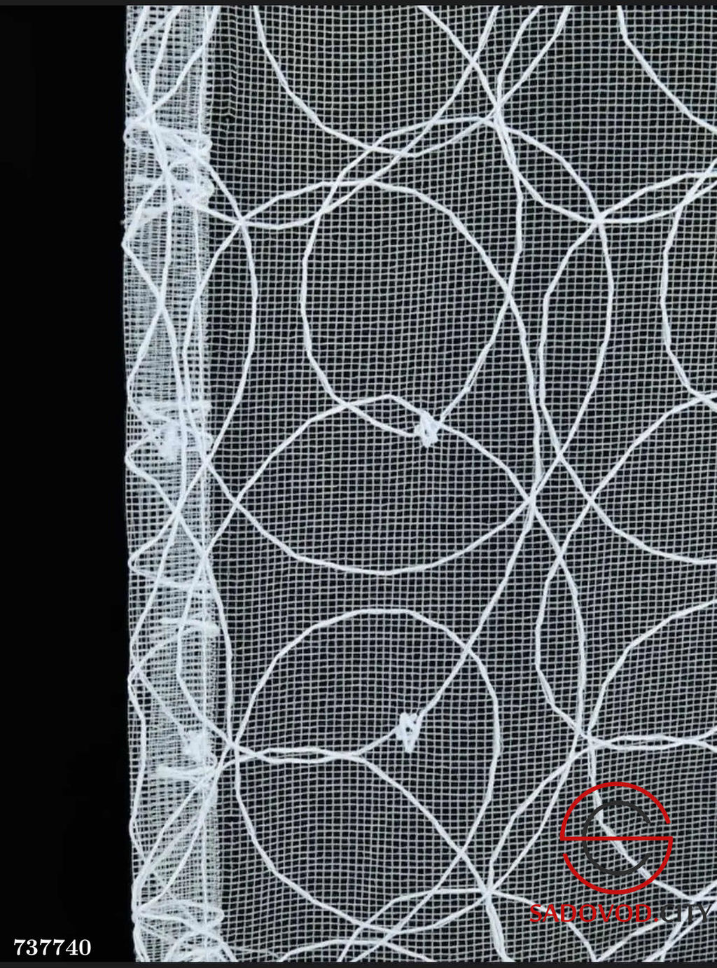 Тюль на шторной ленте с рисунком