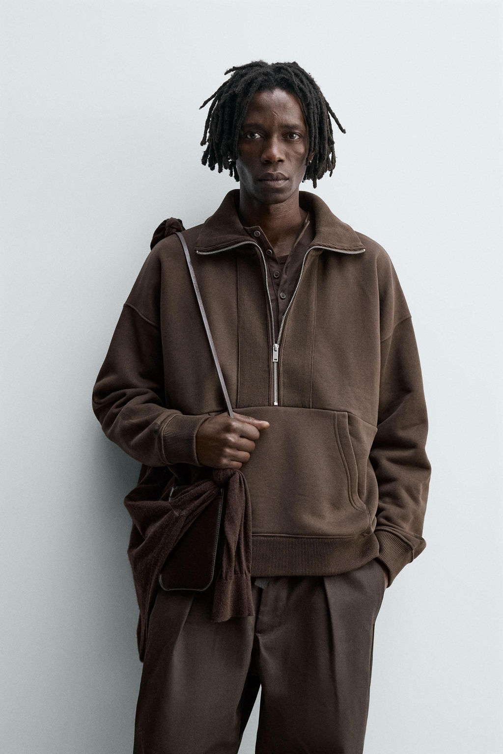 QUARTER-ZIP RIBBED SWEATSHIRT - Zara фото 2