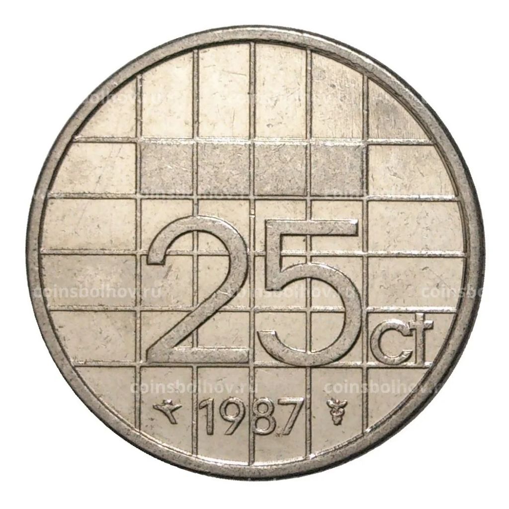 25 центов 1987 года Нидерланды