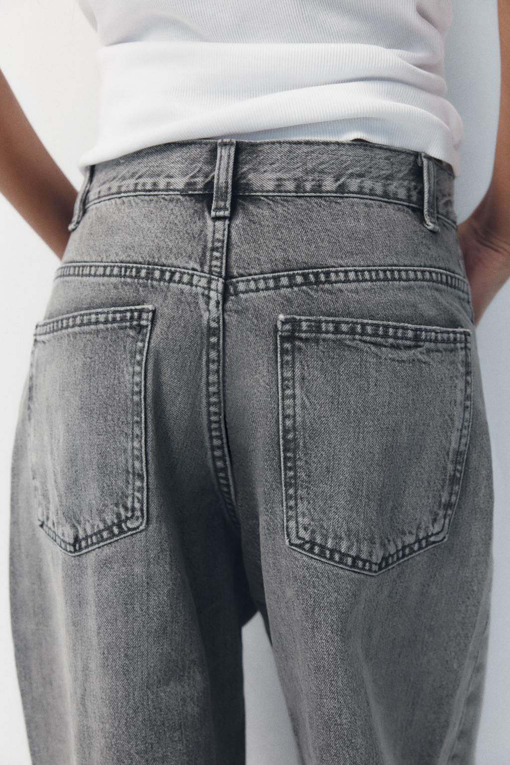 HIGH-WAIST TRF WIDE-LEG JEANS WITH CROSSOVER WAISTBAND - Zara фото 34