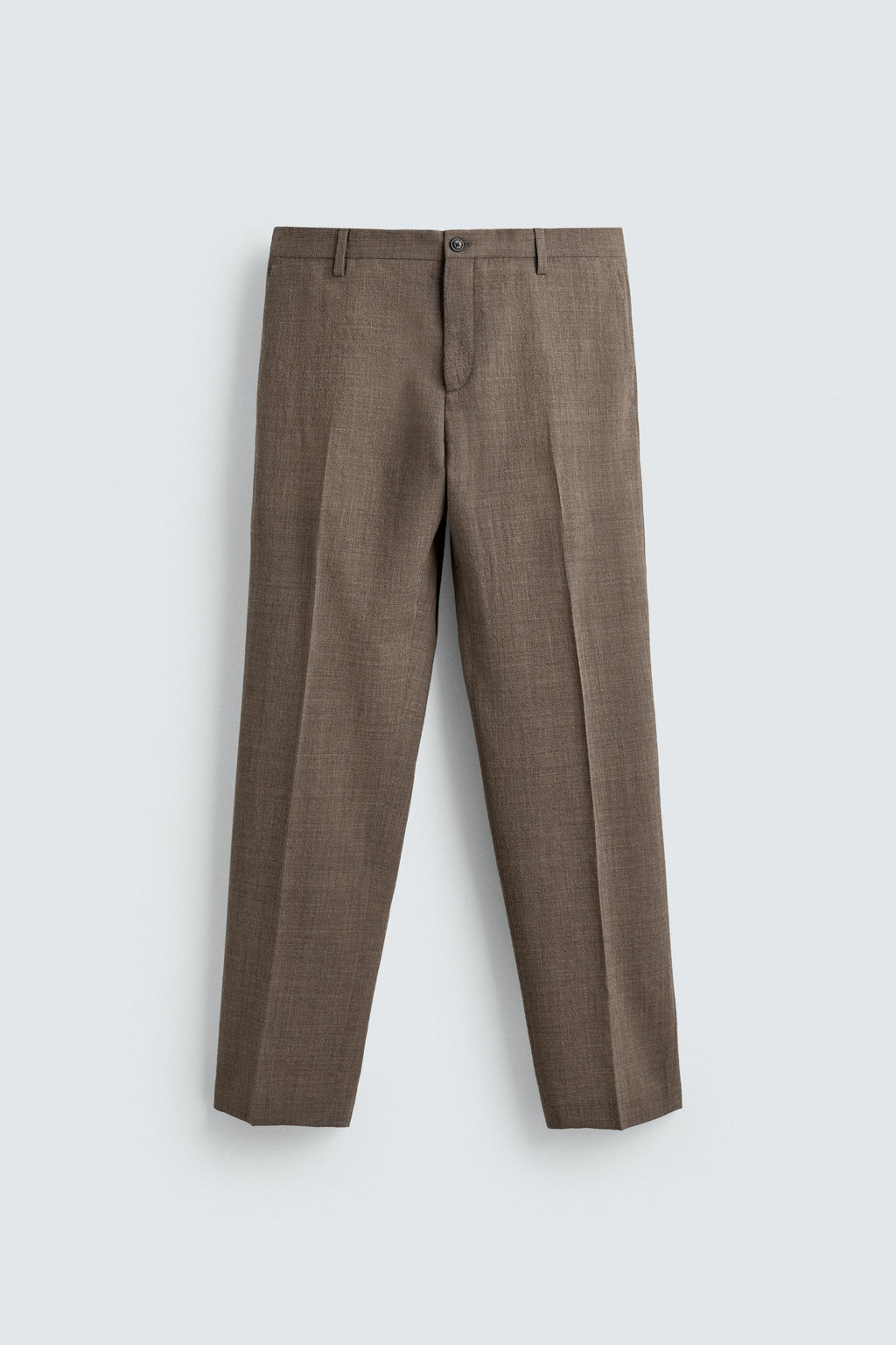 PANTAL?N TRAJE ESTRUCTURA 100% LANA / Marr?n vigor?