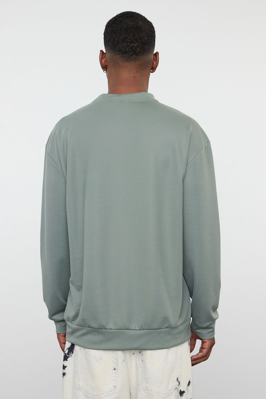 TRENDYOL MAN Mint Bisiklet Yaka Oversize/Genis Kesim Fit Minimal Yaz? Bask?l? Sweatshirt TMNAW23SW00237 - Trendyolmilla фото 5