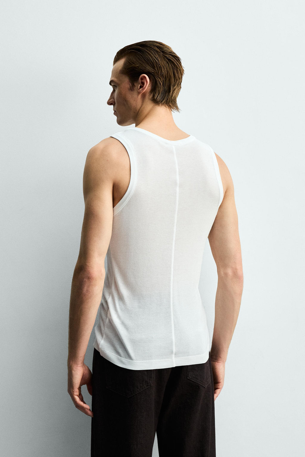 CAMISETA TANK SLIM FIT ESTRUCTURA VISCOSA / Blanco - Zara фото 3