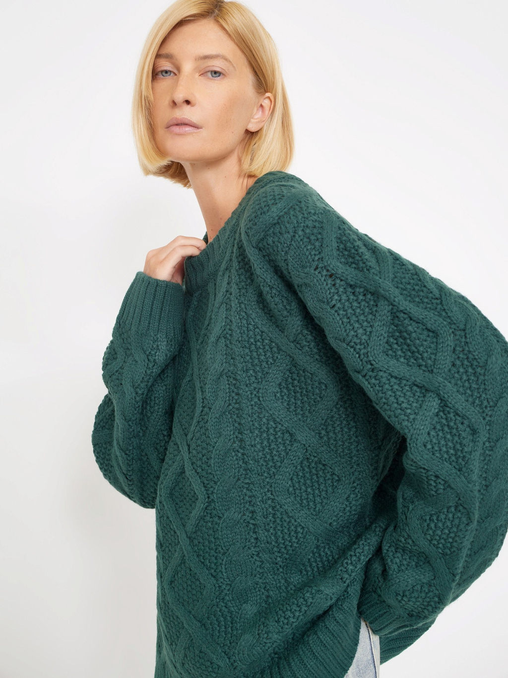 Джемпер с узорной вязкой B2876/hironel - Emka фото 4