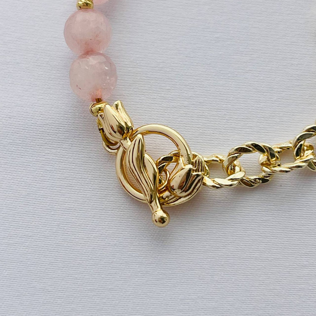 Браслет из Розового кварца с цепочкой 16 см - Радуга самоцветов фото 4