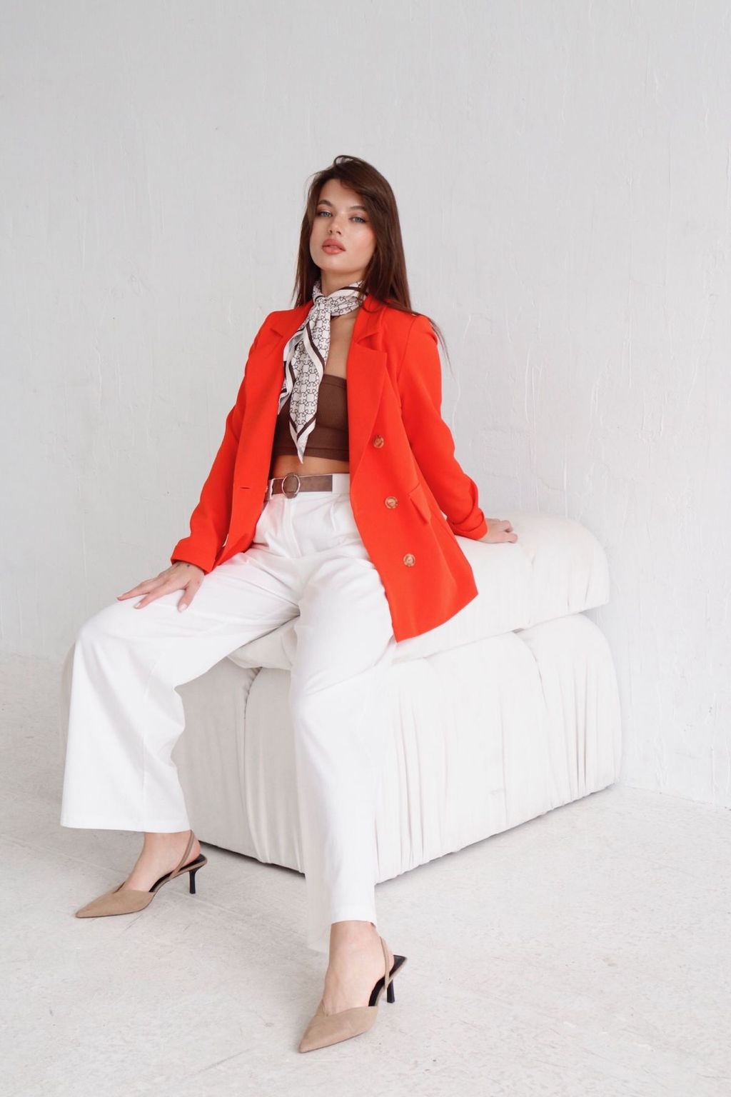 12628 Двубортный жакет красно-оранжевый - Martichelli фото 31