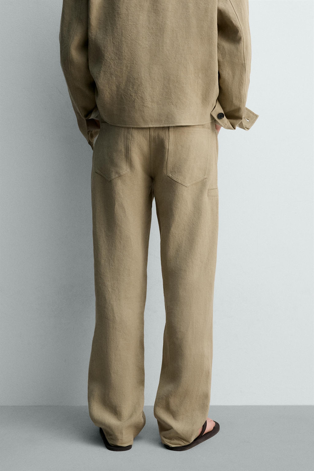 PANTAL?N BALLON FIT 100% LINO LIMITED EDITION / Tostado - Zara фото 3