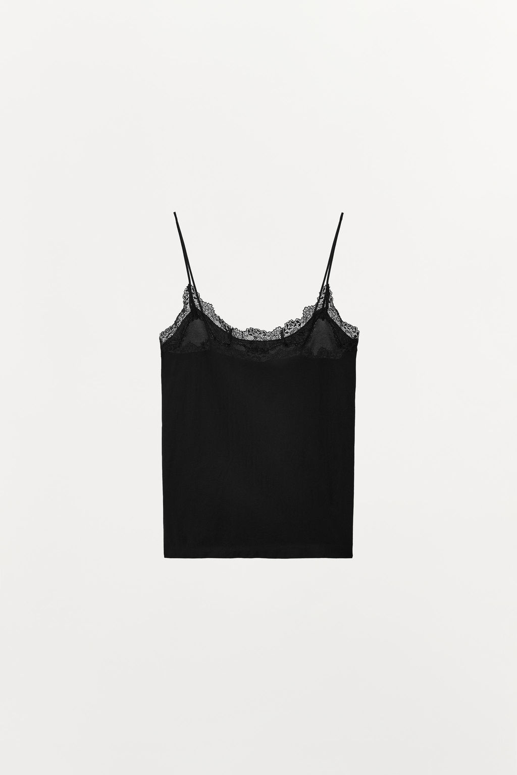 TOP MEDIA ENCAJE / Negro - Zara фото 5