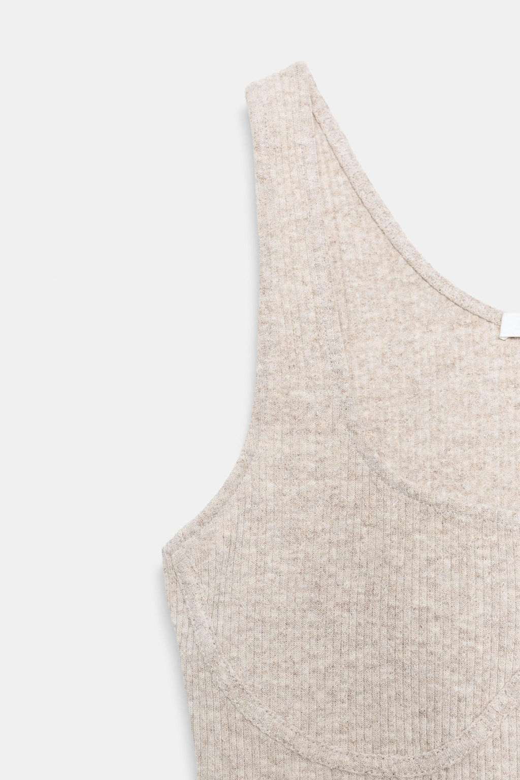 TOP CROP TIRANTES RIB / Beige vigor? - Zara фото 7
