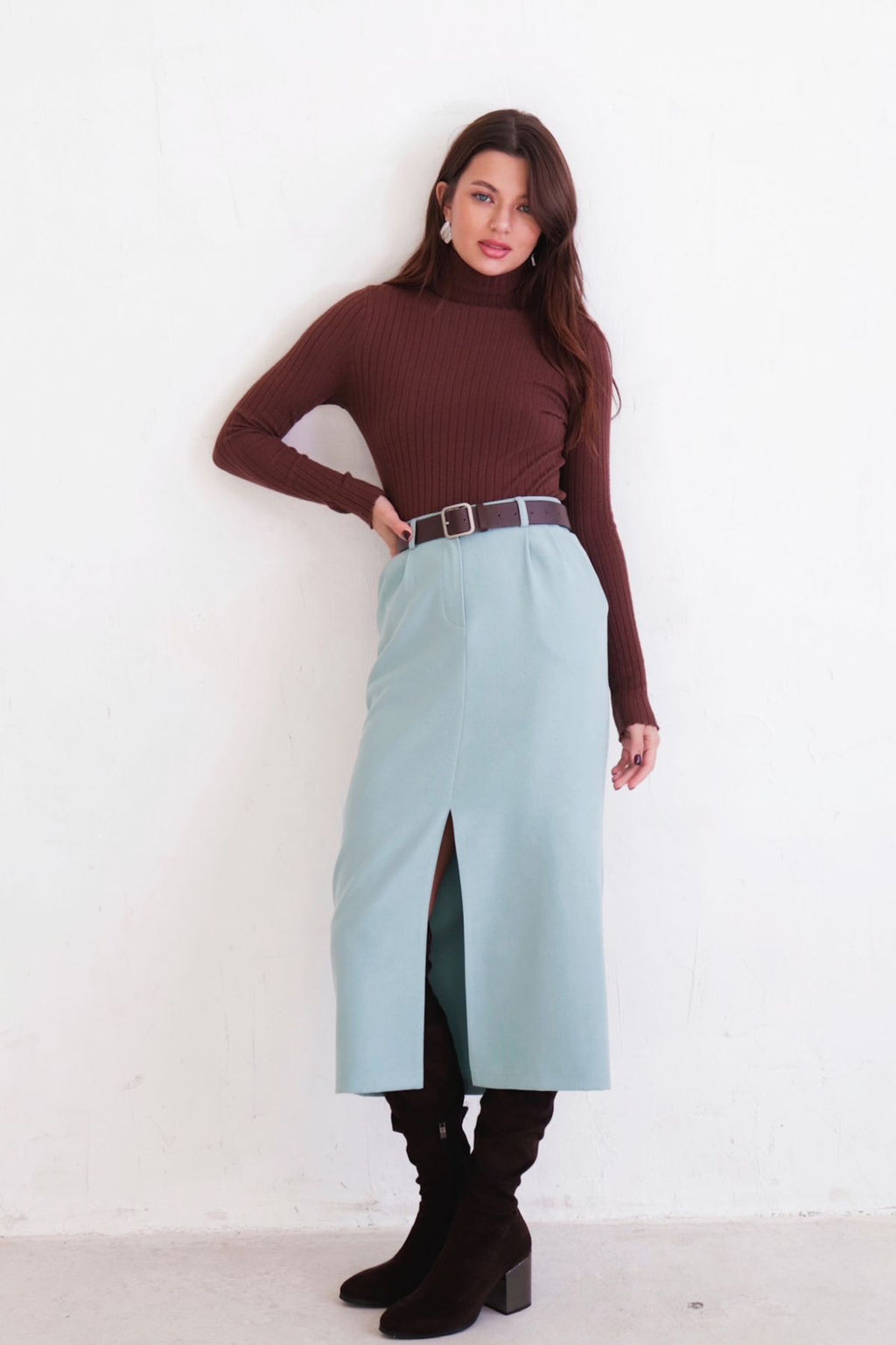 Martichelli Юбка миди-макси в цвете мята  фото 6