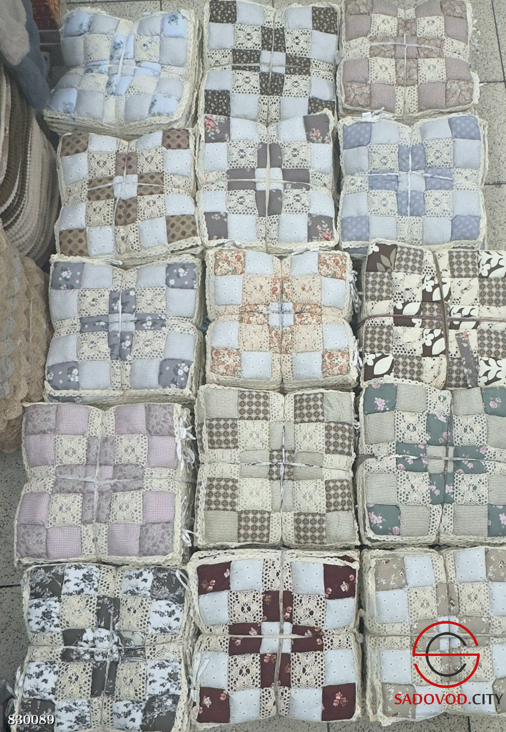 Сидушка на стул, лоскутный