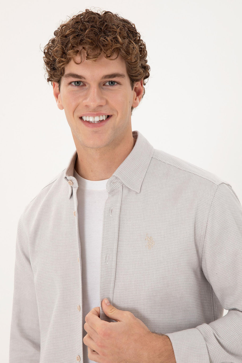 Мужская рубашка с длинным рукавом Stone - U.s. polo assn фото 2