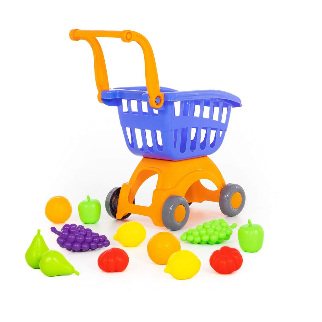 Тележка для маркета Мини + набор продуктов №15 (12 элементов) (в сеточке) - Полесье фото 8