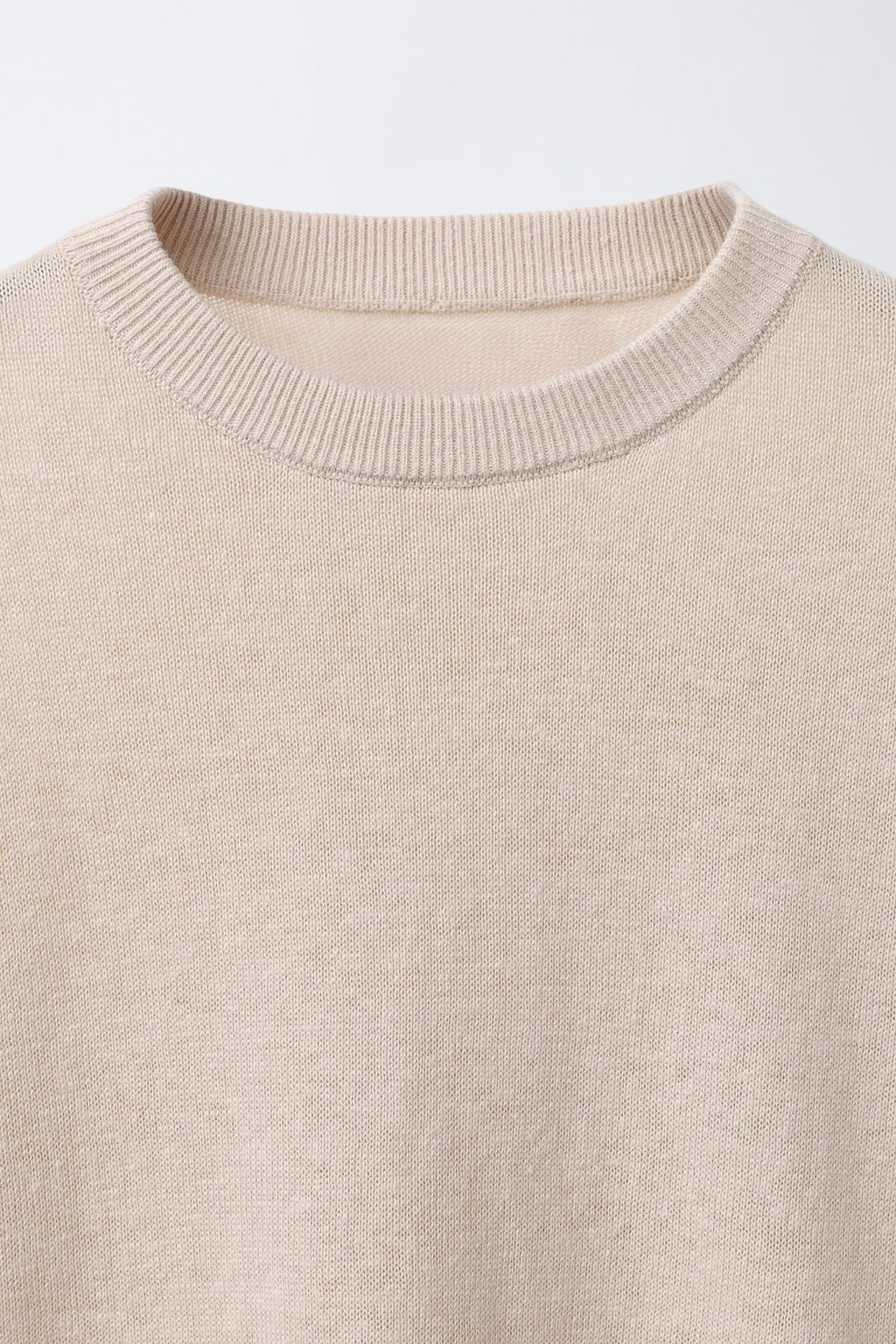 CAMISETA LISA CON LINO Y ALGOD?N / Beige - Zara фото 3