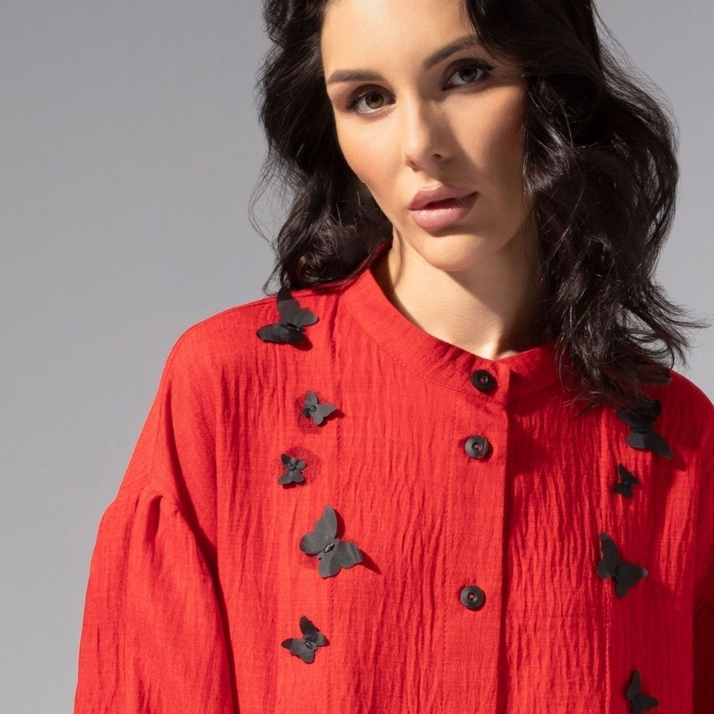 Рубашка нарядная, Нежный шум (красная) - Charutti фото 3