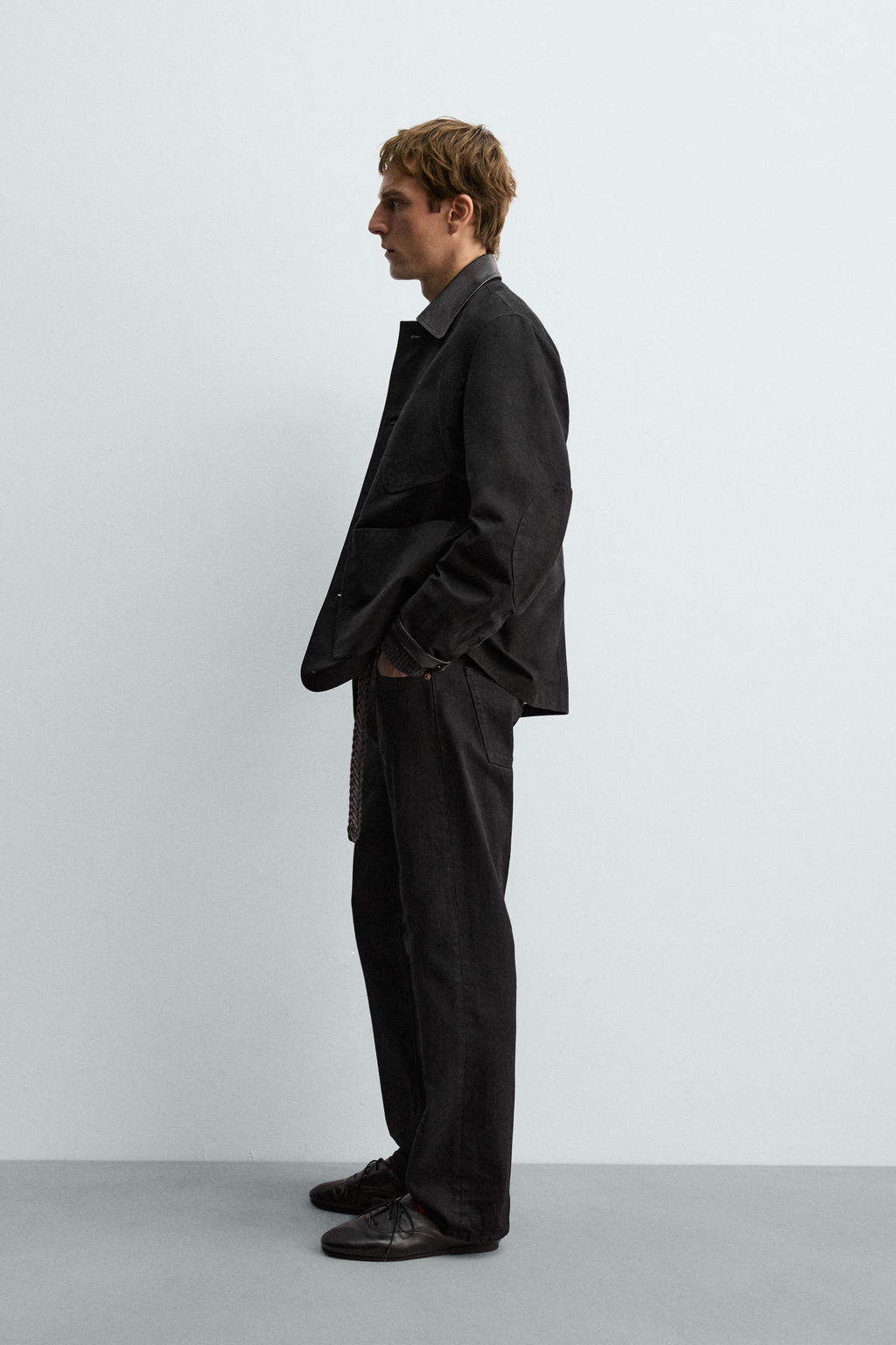 LEATHER COMBINATION JACKET AARON LEVINE X ZARA  фото 4