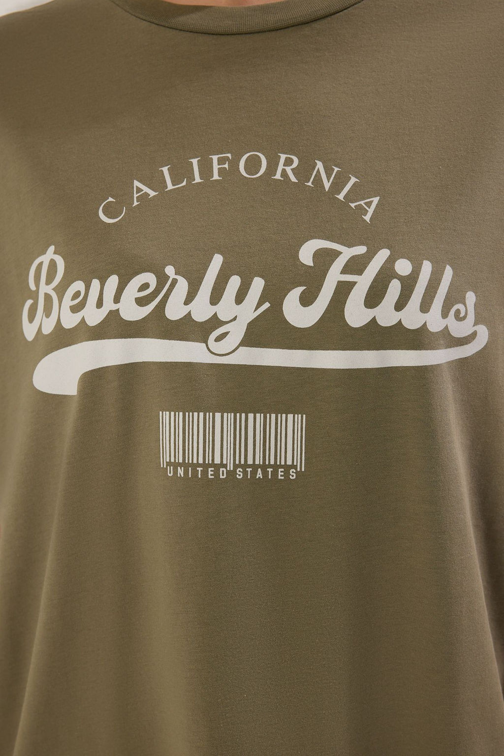 TRENDYOLMILLA Kahverengi Oversize/Genis Kal?p Bask?l? Orme T-Shirt TWOSS25TS00121  фото 10