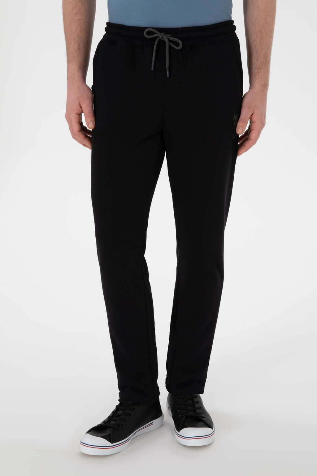 Erkek Slim Fit D_z Pa_a Siyah E_ofman Alt_