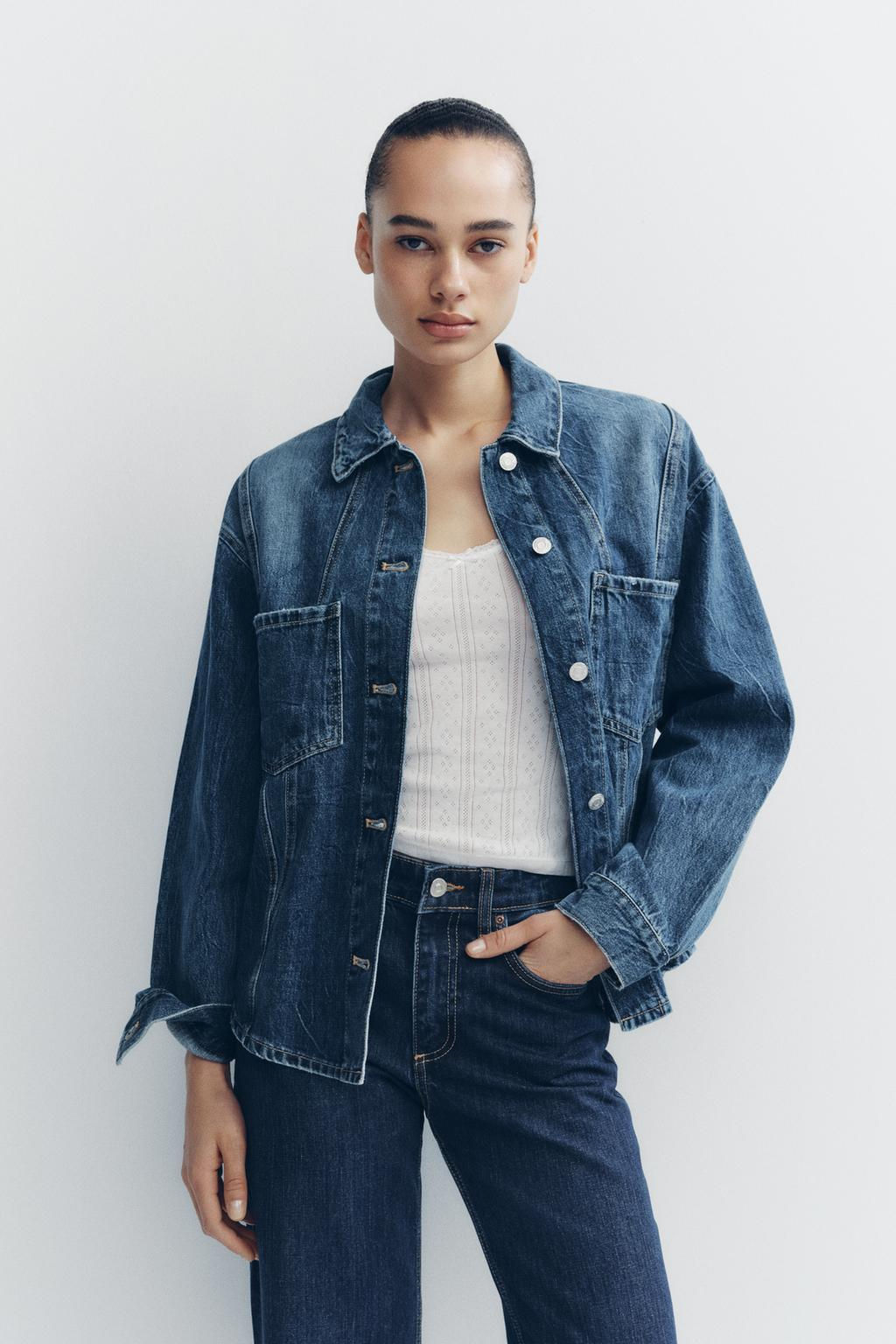 MID-RISE WIDE-LEG TRF JEANS - Zara фото 4