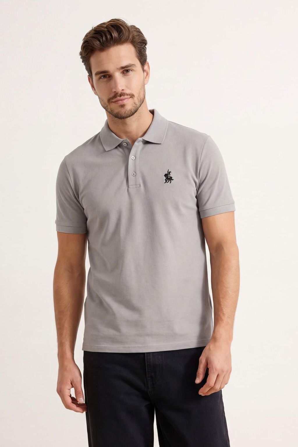 TRENDYOL MAN Gri Regular/Normal Kesim Nak?s Detayl? Polo Yaka T-shirt TMNSS25PO00017 - Trendyolmilla фото 34