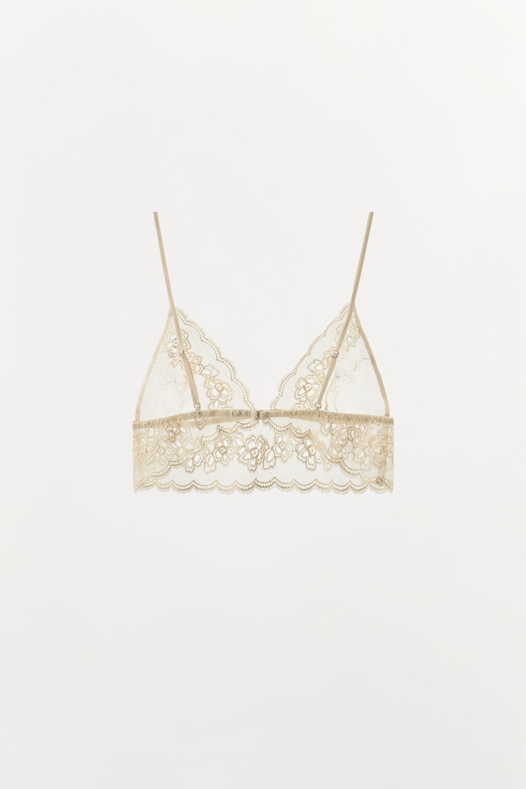 SUJETADOR TRIANGULAR MESH ENCAJE / Crudo - Zara фото 5