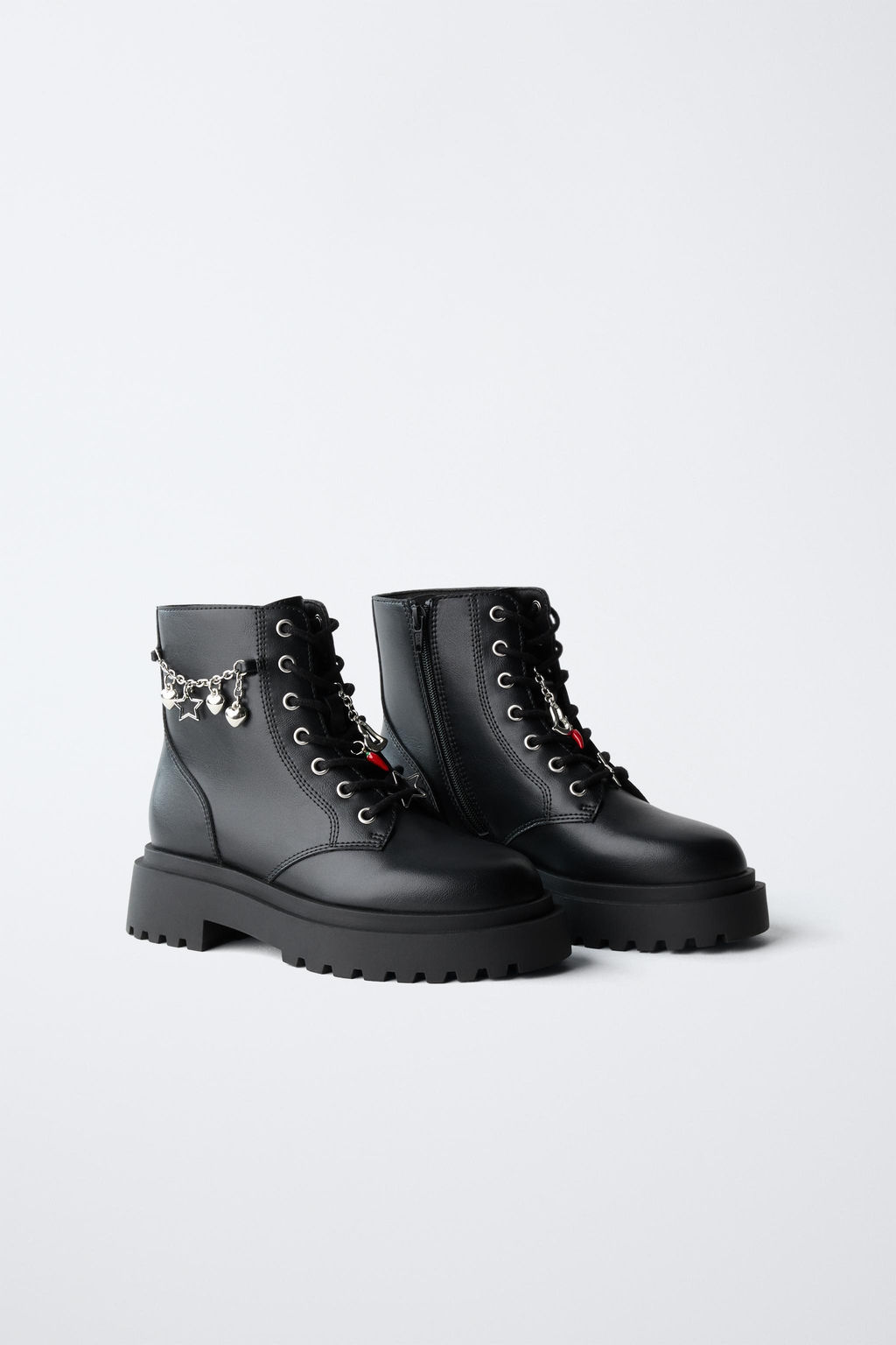 LACE-UP ANKLE BOOTS WITH CHARMS - Zara фото 13
