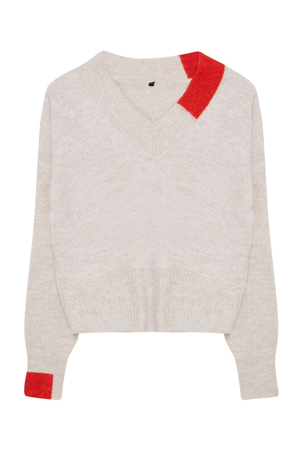 Bej Yumusak Dokulu Atk?l? Triko Kazak TWOAW25KZ00205