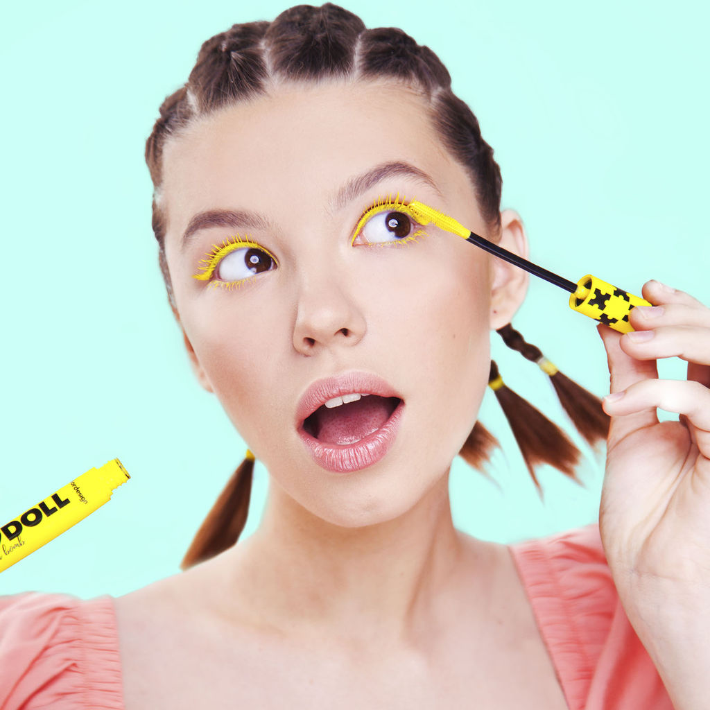 Тушь для ресниц Bad Doll цветная объемная, желтая 9.3г
