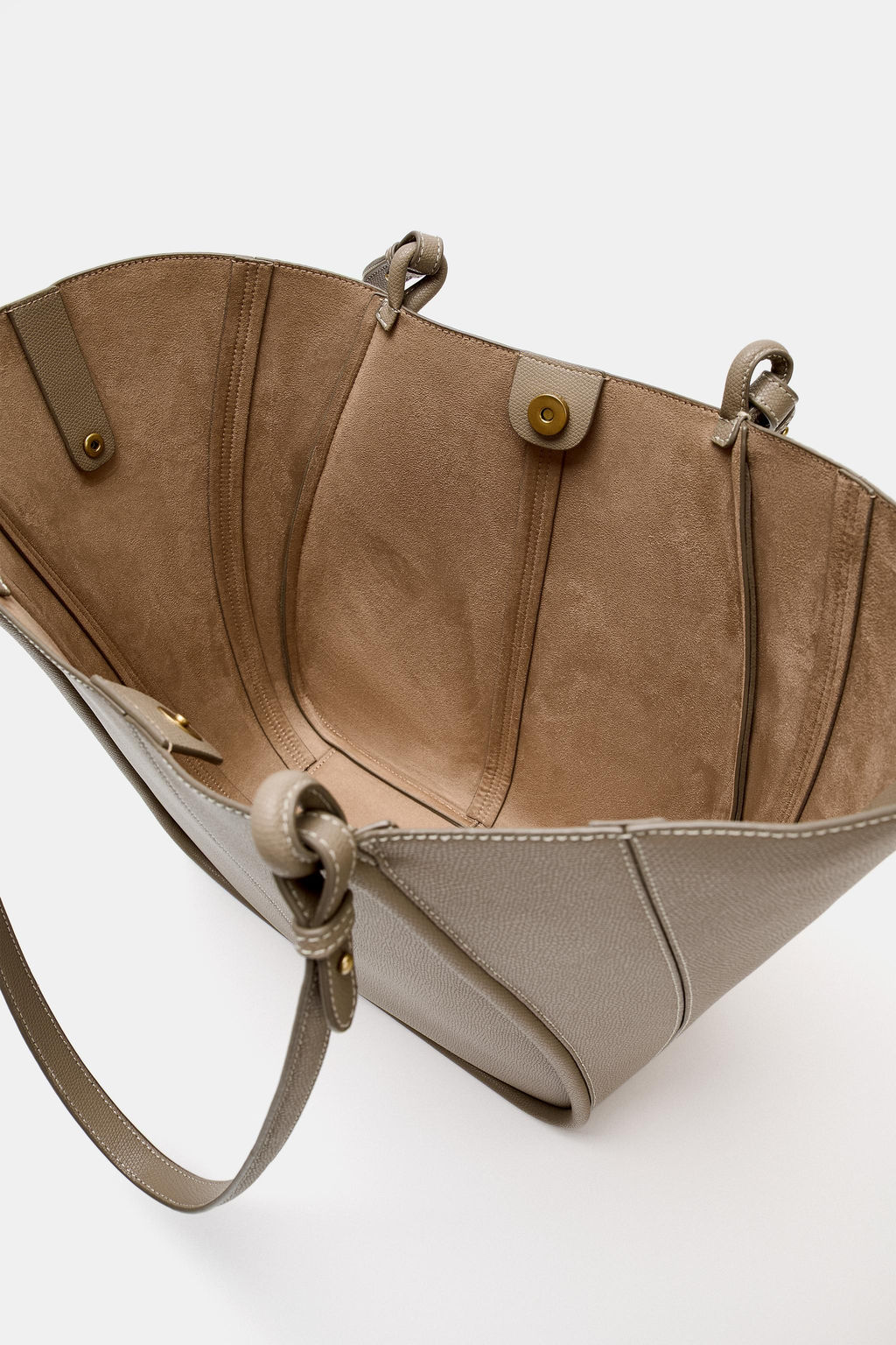 BOLSO SHOPPER DETALLE ASAS / Gris Topo - Zara фото 5