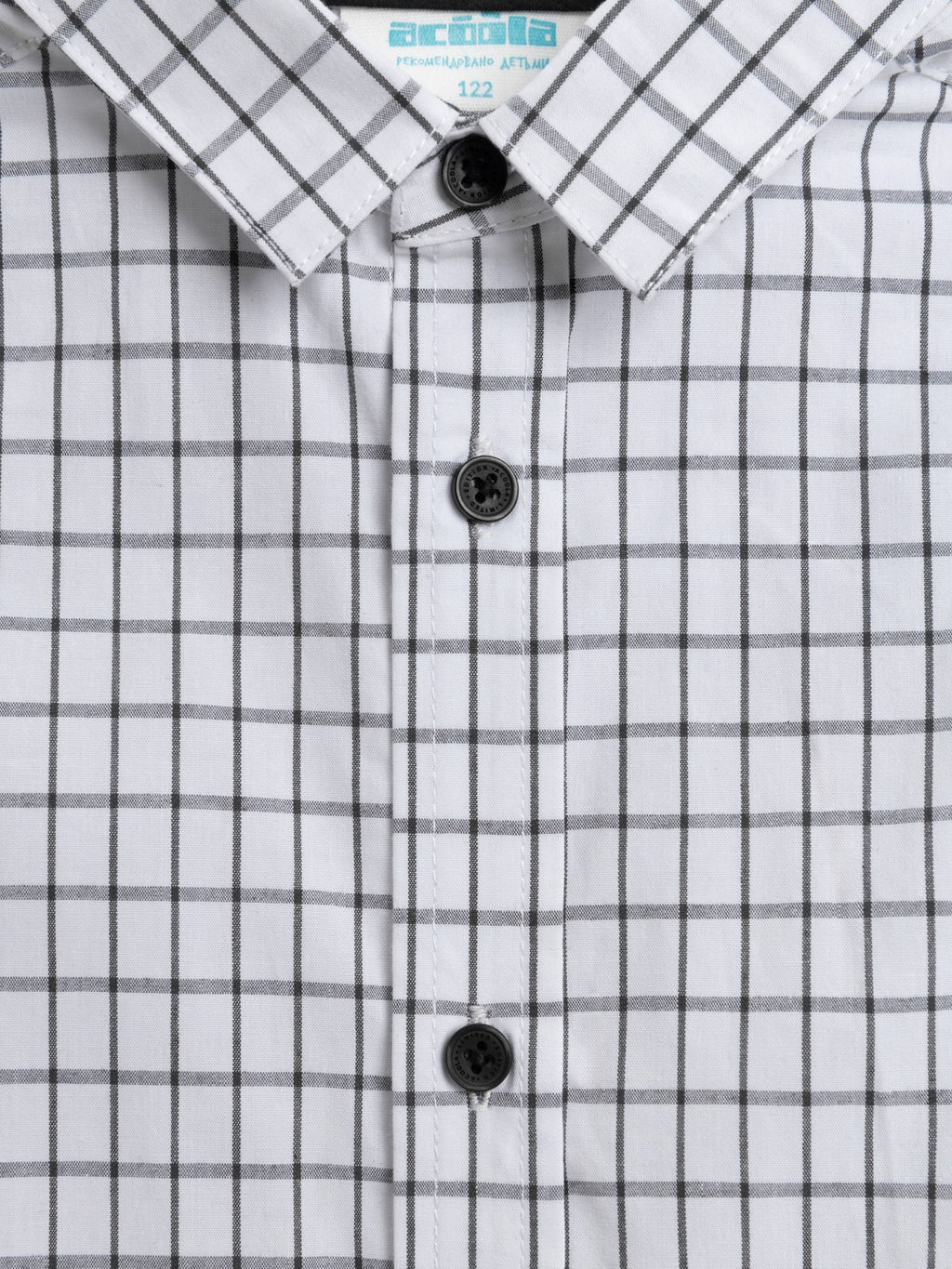ACOOLA / Сорочка верхняя детская для мальчиков Bogdan черно-белая клетка  фото 4