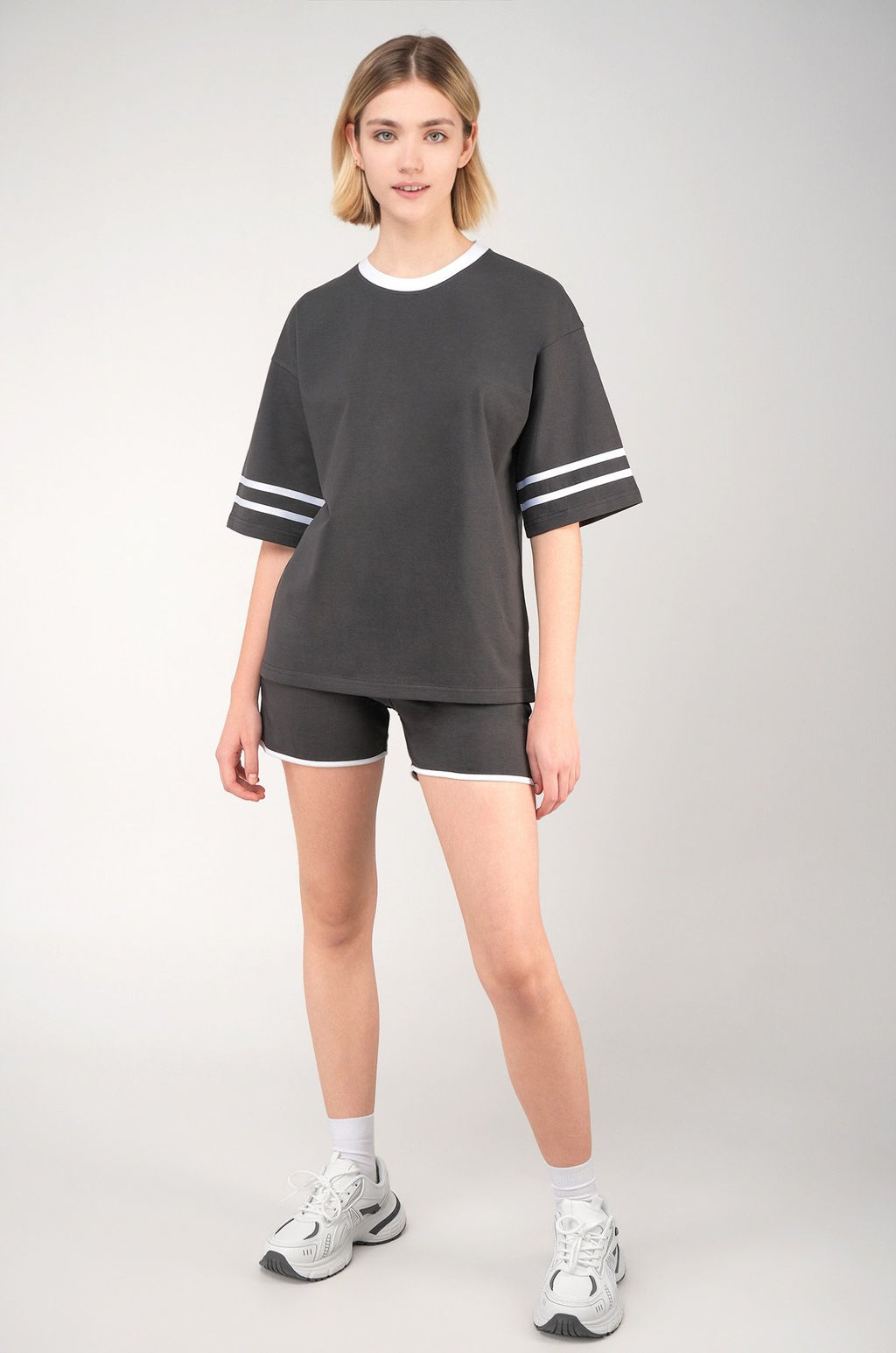 Женский костюм оверсайз из хлопка Happyfox