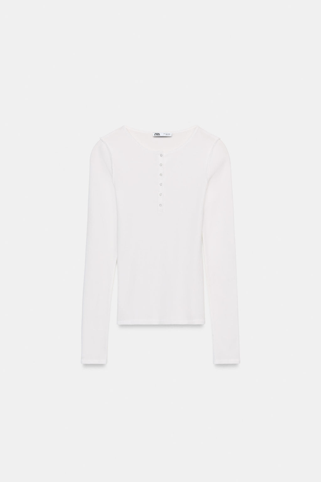 HENLEY NECK T-SHIRT - Zara фото 12