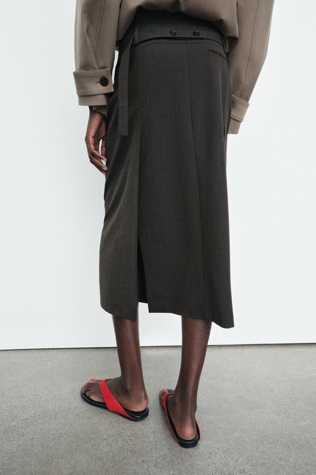 ZW COLLECTION STRAIGHT MIDI SKIRT - Zara фото 4