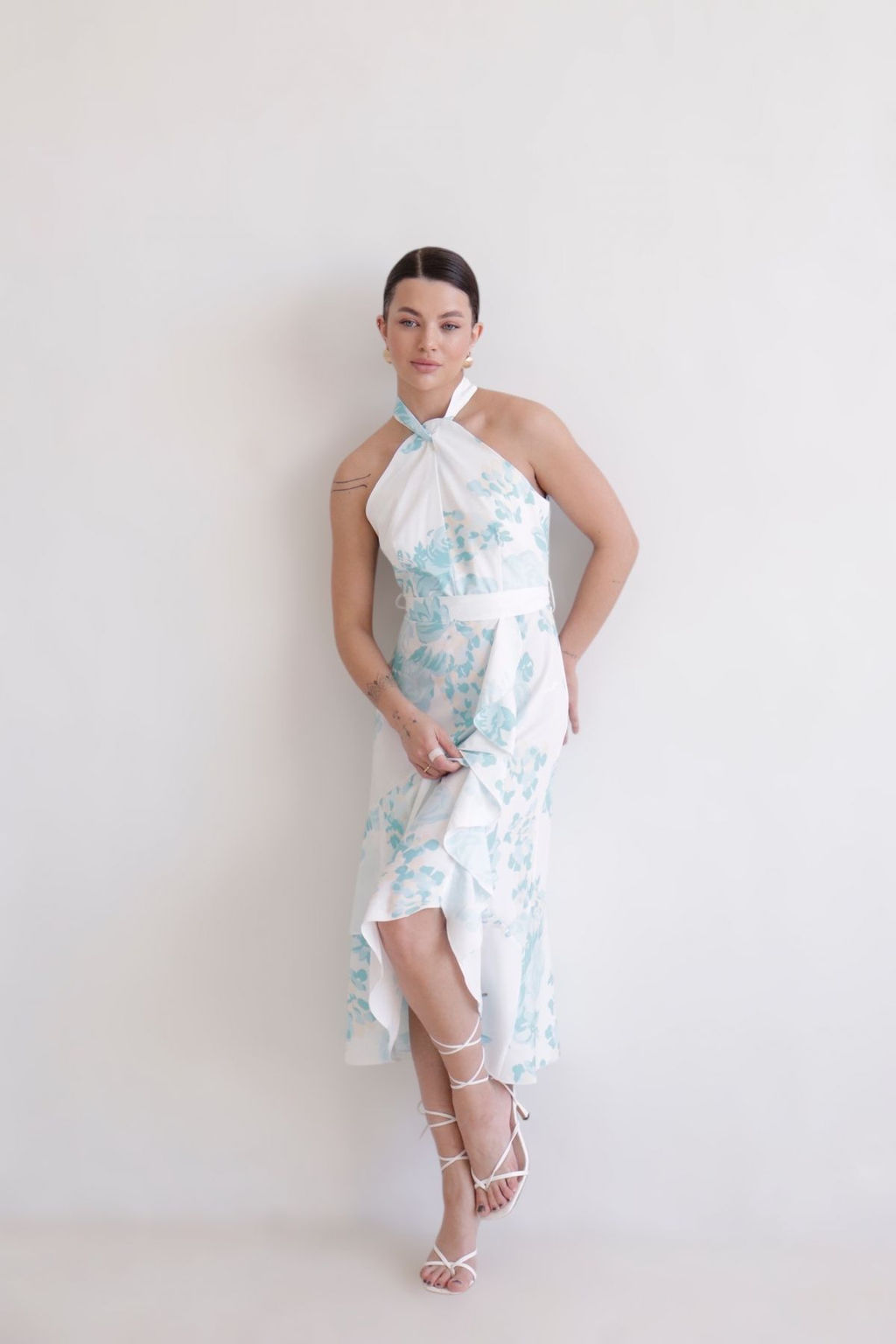 Martichelli Платье с голубым цветочным принтом  фото 8