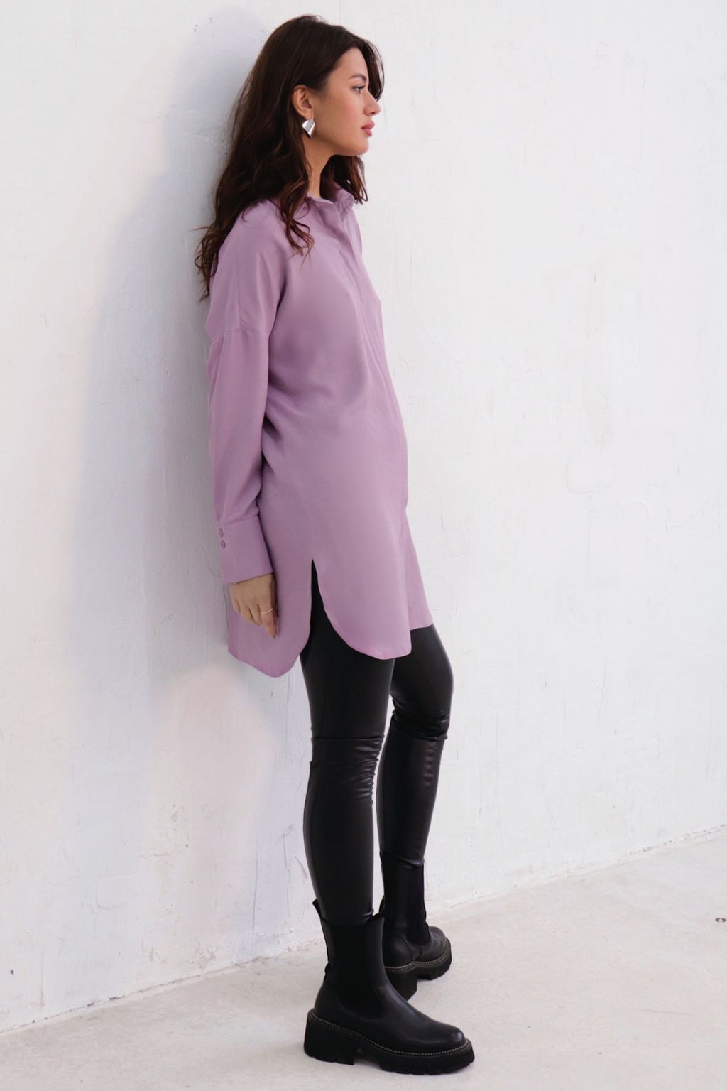 Базовая удлинённая рубашка свободного силуэта - Martichelli фото 101