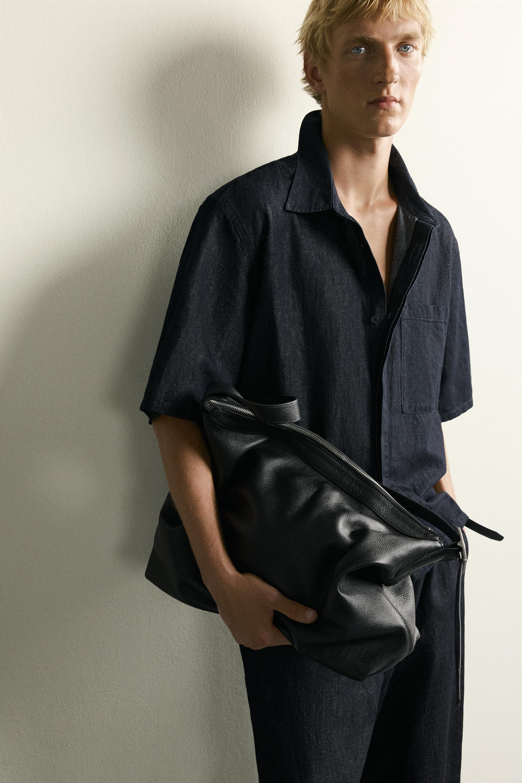 CAMISA DENIM BOXY FIT ALGOD?N - LINO / ?ndigo - Zara фото 5