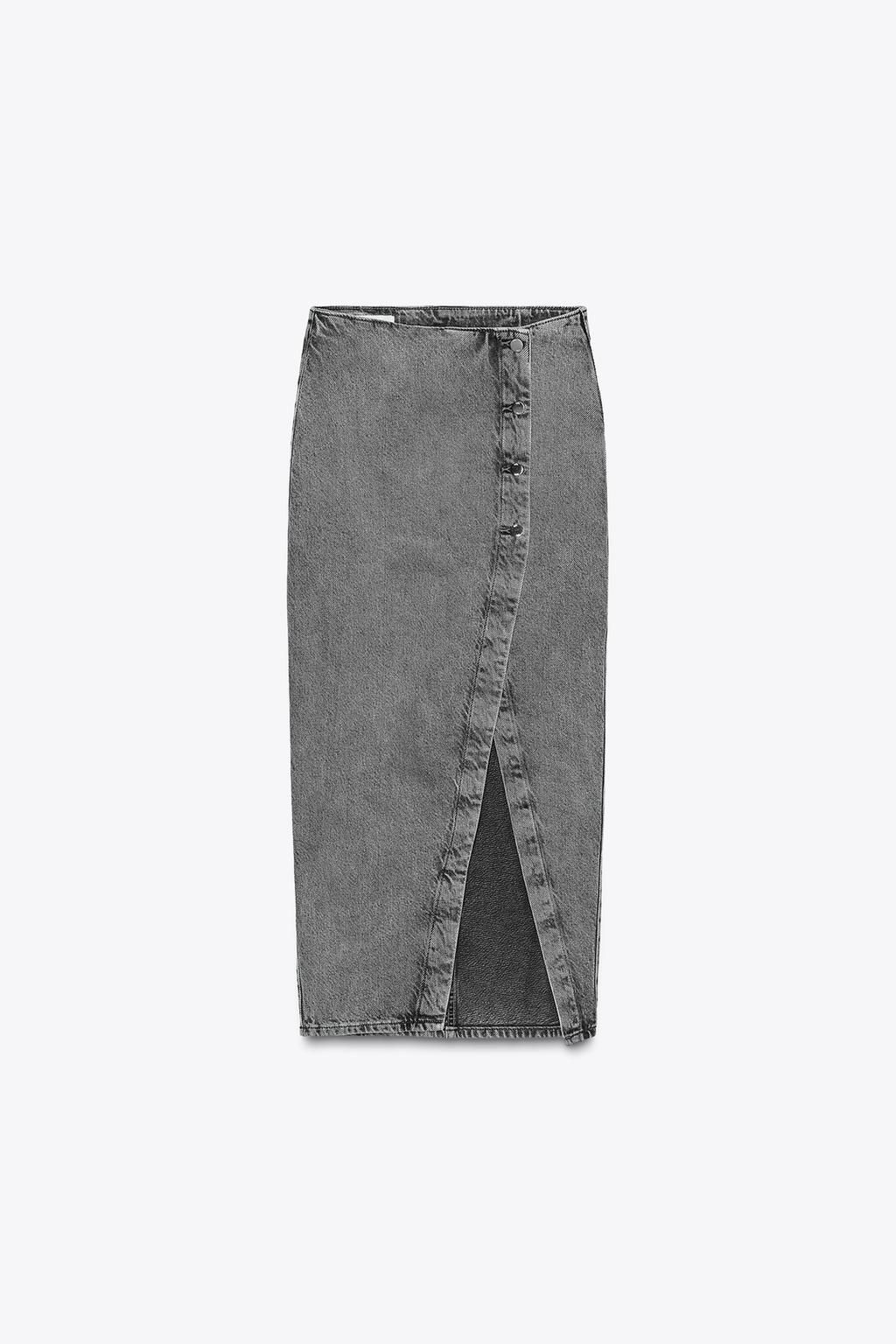 Z1975 DENIM CROSSOVER MIDI SKIRT - Zara фото 12