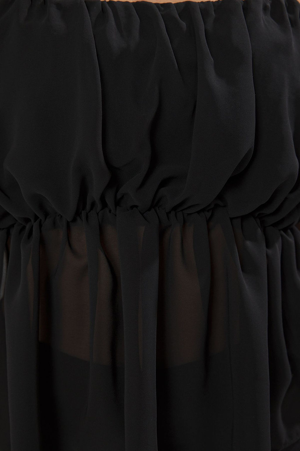 Siyah Sifon Ask?l? Dokuma Bluz TWOSS25BZ00520 - Trendyolmilla фото 3