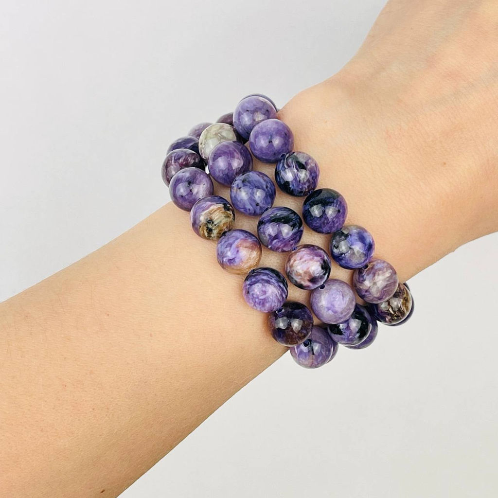 Бусины для украшений из Чароита (38 бусин) 39 см