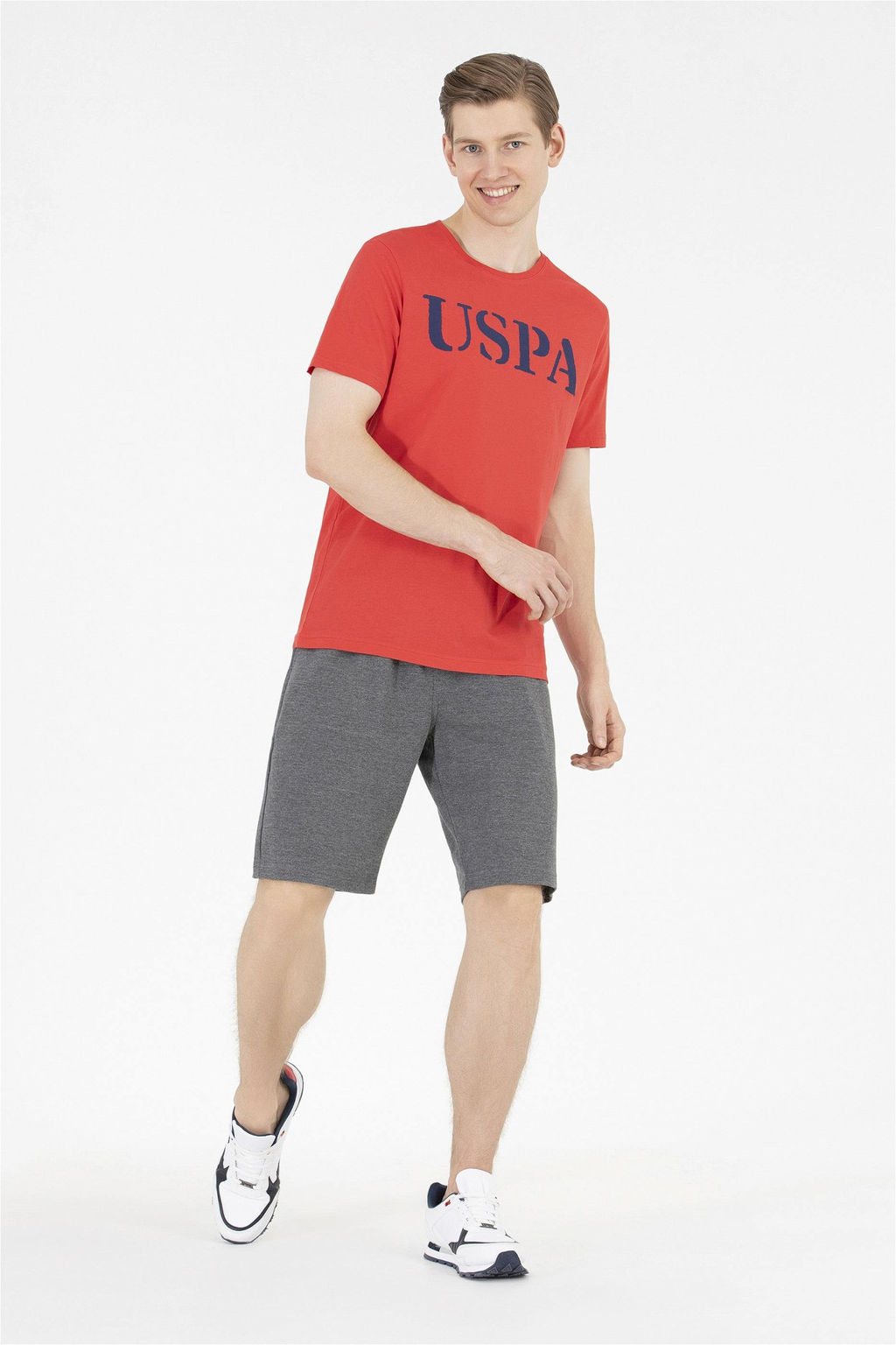 Мужская красная базовая футболка с круглым вырезом - U.s. polo assn фото 9