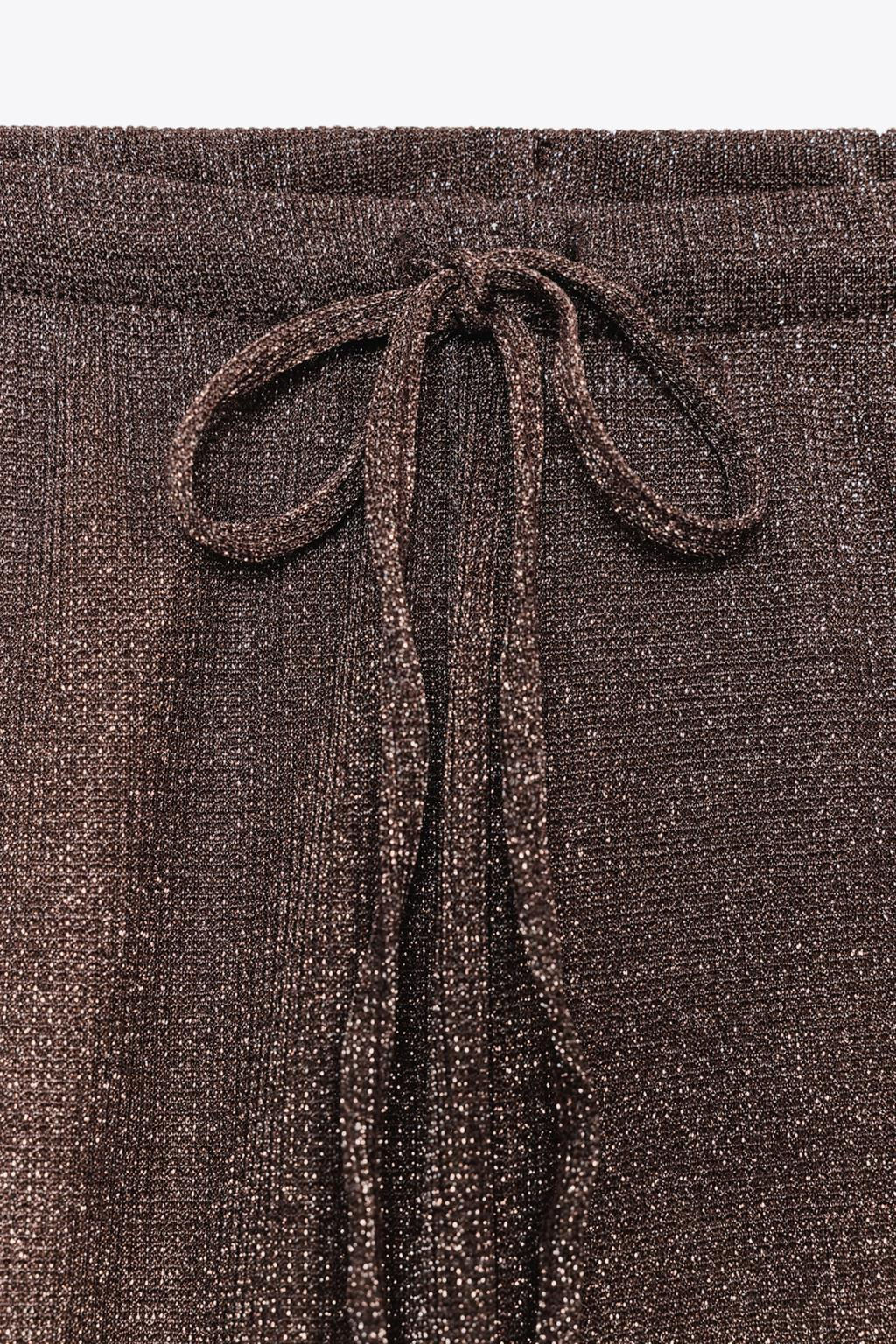 METALLIC THREAD PALAZZO TROUSERS - Zara фото 8