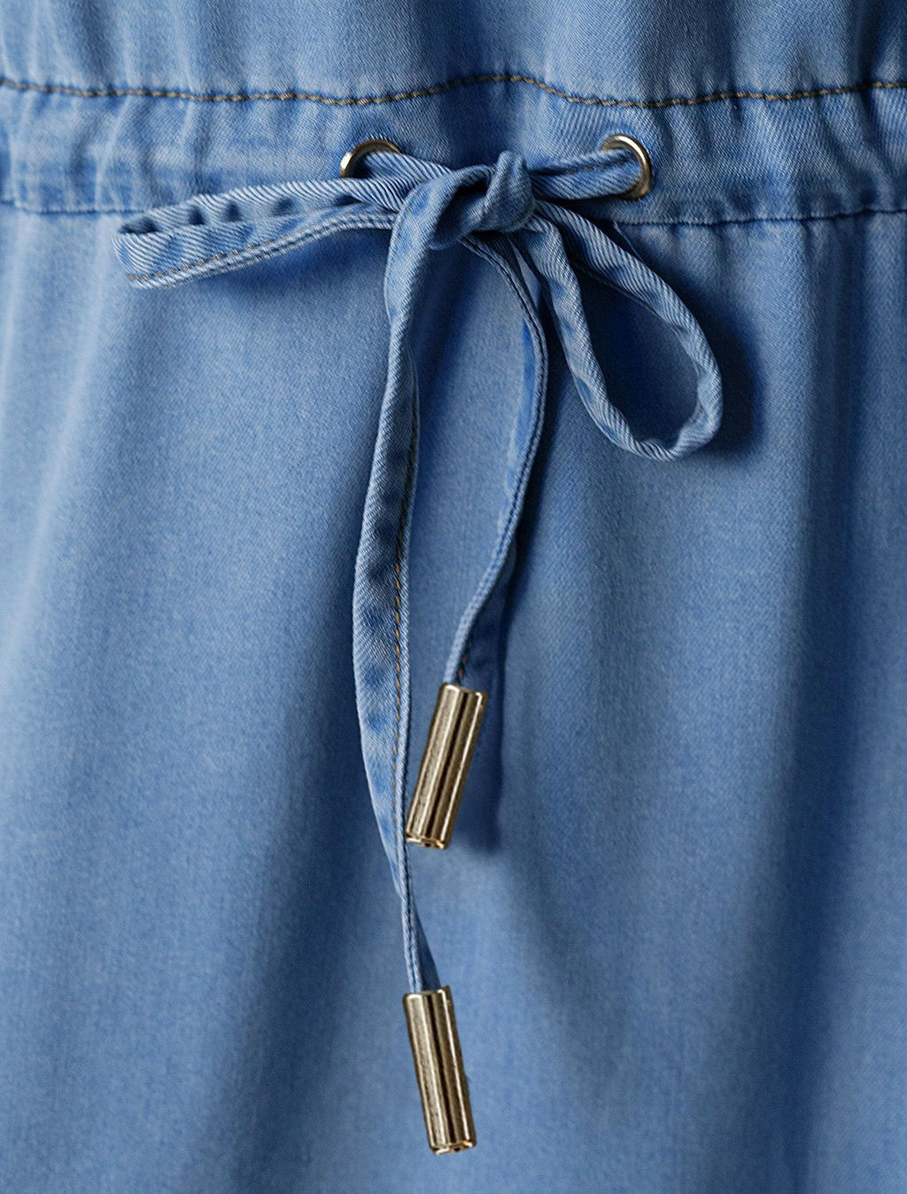 Платье-рубашка с поясом и карманами из джинсового лиоцелла - Vilatte фото 4