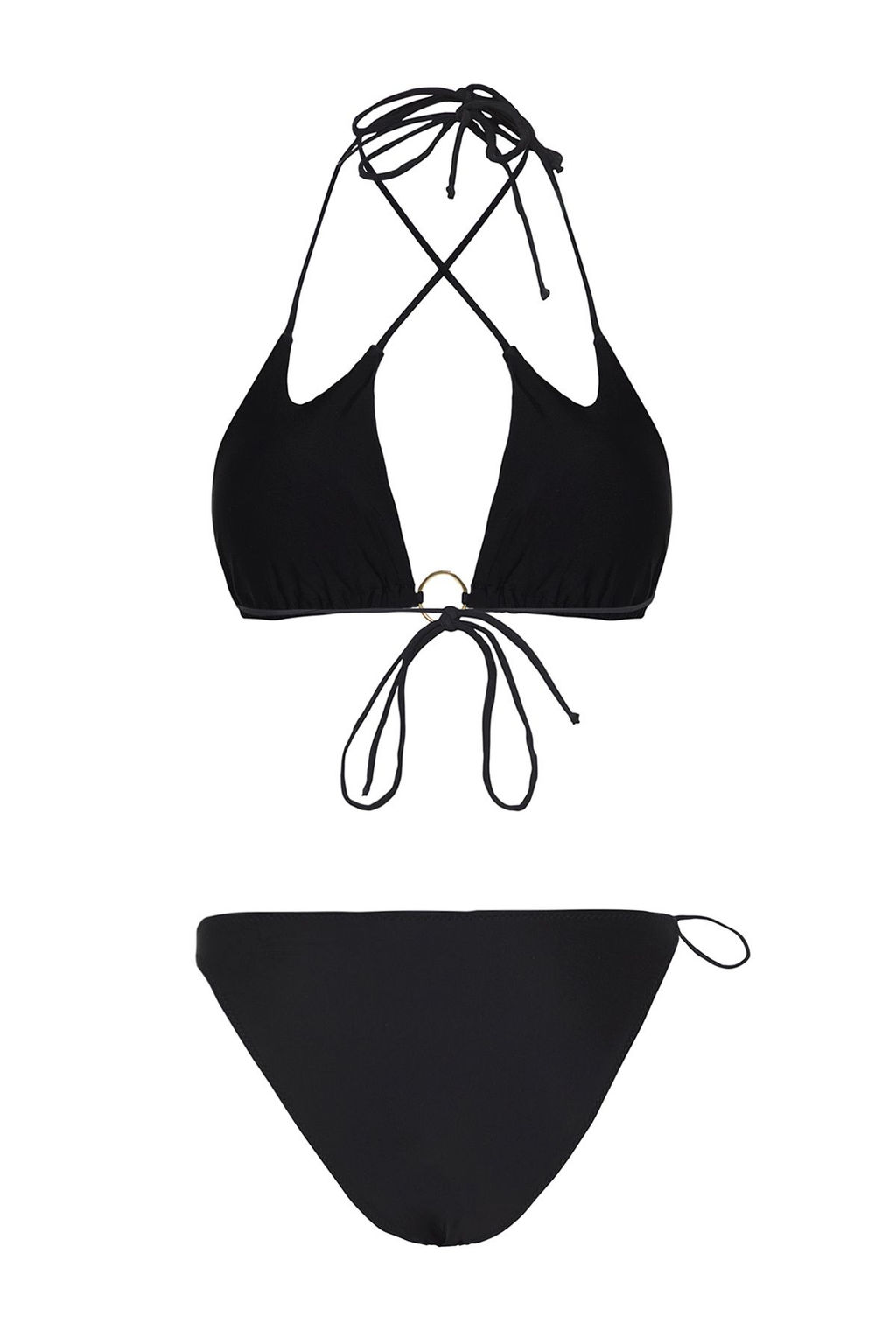 Trendyolmilla Siyah Ucgen Cut Out/Pencereli Aksesuarl? Regular Bikini Tak?m? TBESS25BT00011  фото 6