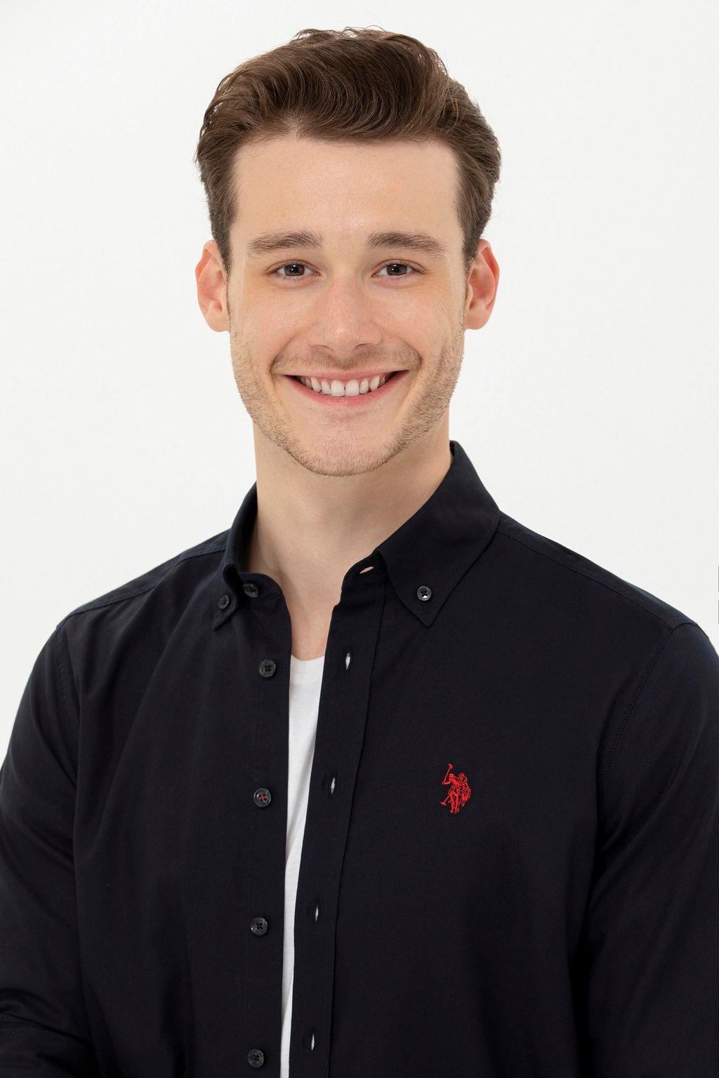 U. S. Polo Assn Мужская черная базовая рубашка с длинным рукавом - U.s. polo assn фото 3