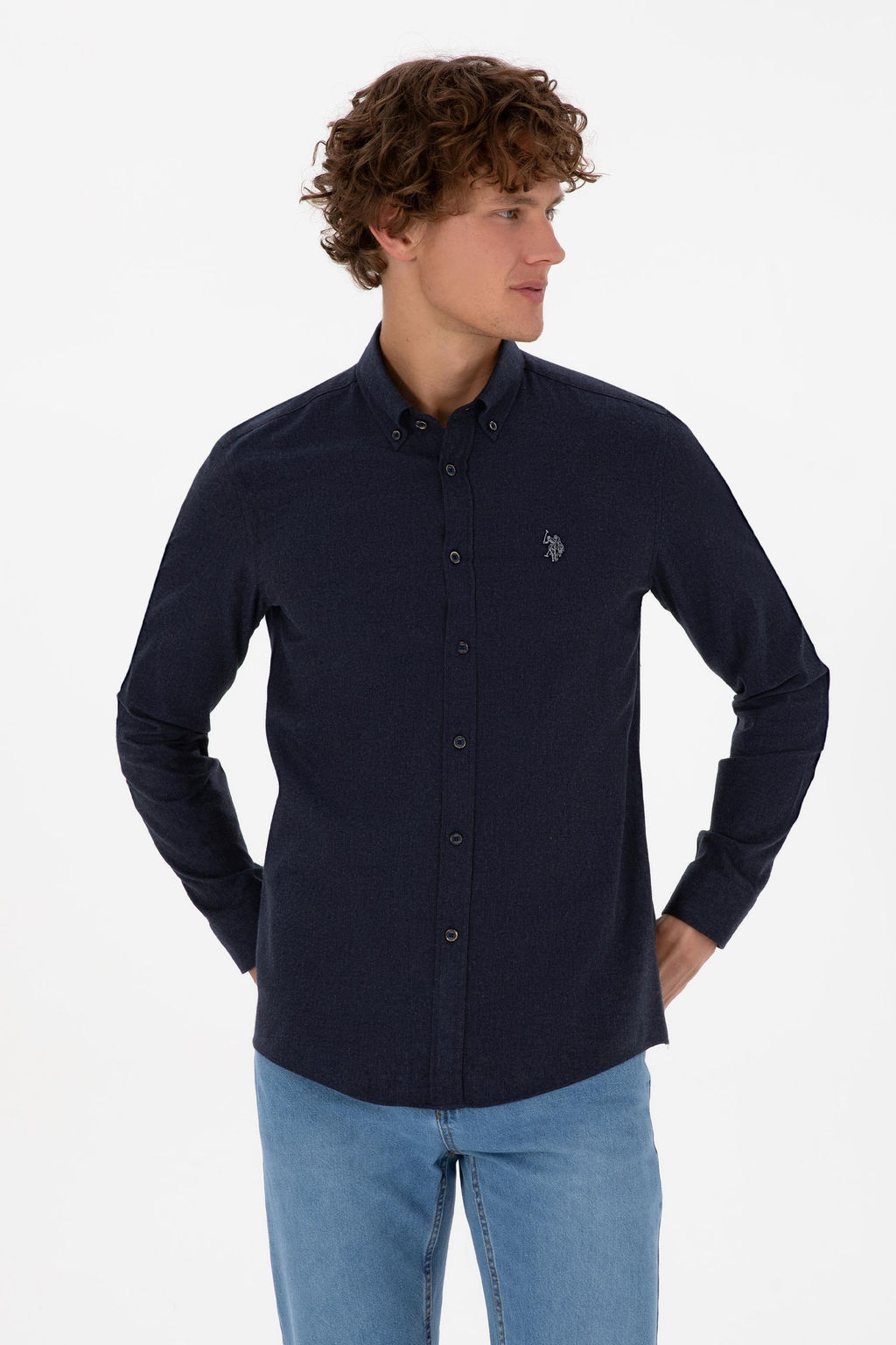 Erkek Lacivert Uzun Kollu Basic G_mlek