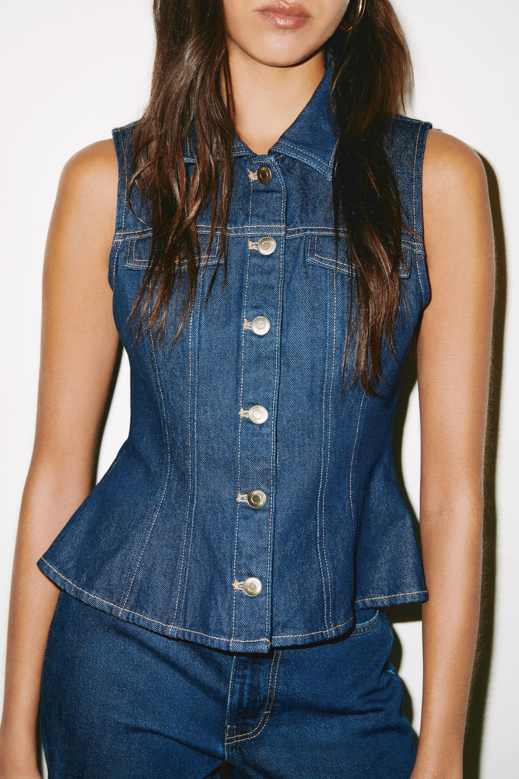 Chaleco denim con peplum - H&m фото 4
